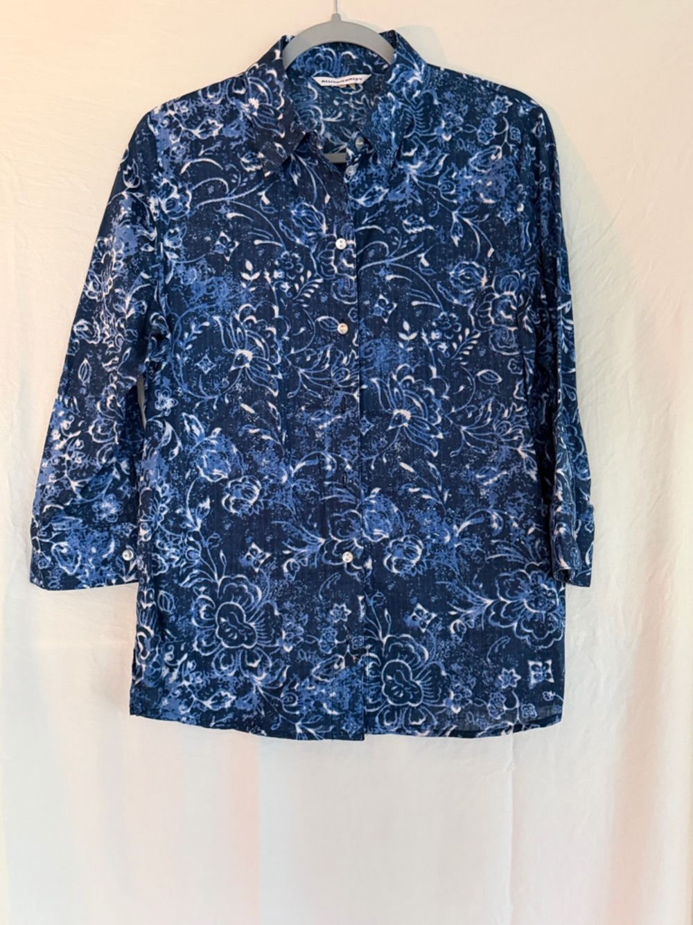 Allison Daley Blue and White Floral Shirt